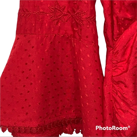 NEW Tularosa Joannie Wrap Dress Bright Red Sz L - Picture 6 of 13